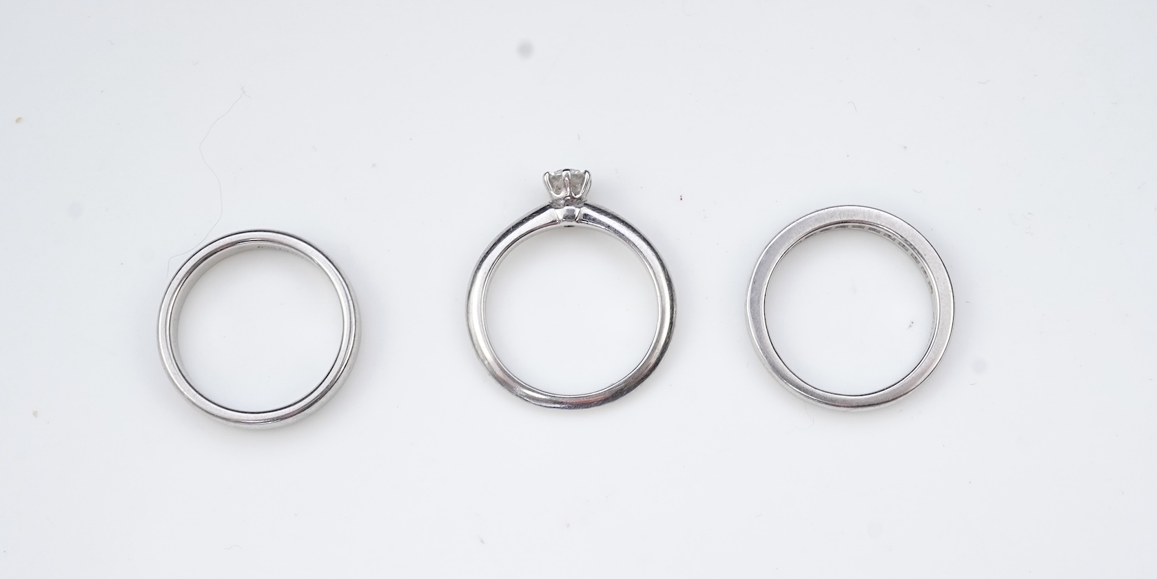 Tiffany & Co., a diamond engagement, eternity and wedding ring set